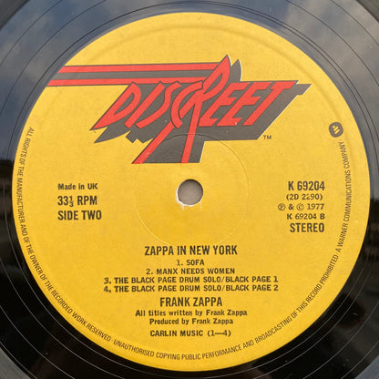 Zappa In New York