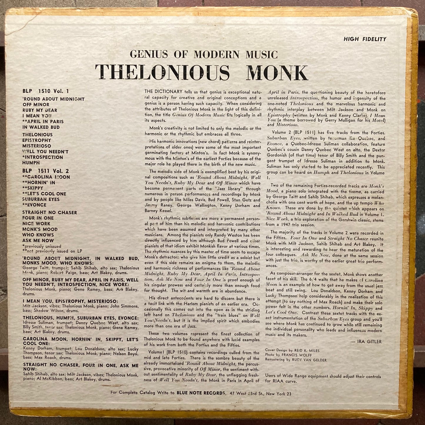 Genius Of Modern Music Volume 1